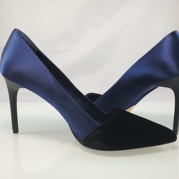 NWT$670 Oscar de la Renta Vik Velvet Satin Black Pumps Heels Sz 38 (US 8) - Picture 6 of 9